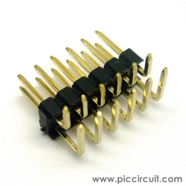 Pin Header (2.54mm, Right Angle, 2x6 Way)