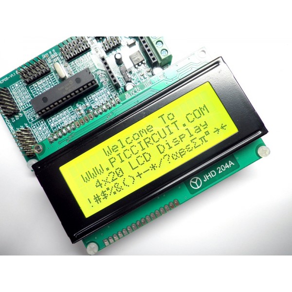 4x20 LCD Display (Yellow Backlight)