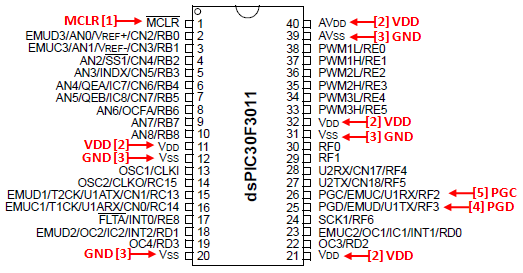 dsPIC Series ICSP Wiring Diagram