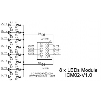 iCM02 - 8 x LEDs Module Schematic