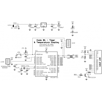 Code 01 - Timer & Temperature Display Schematic