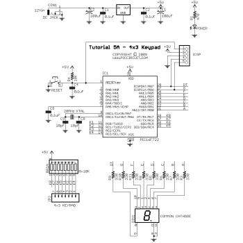 Tutorial 5A - 4x3 Keypad Demo Schematic