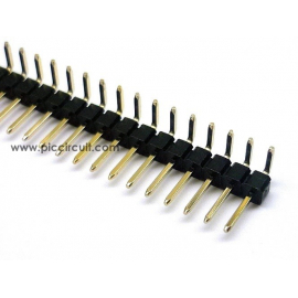 Pin Header (2.54mm, Right Angle, 1x40 Way, A:6mm)