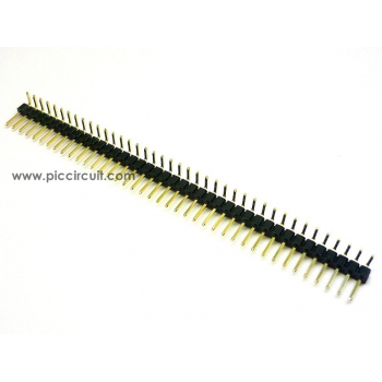 Pin Header (2.54mm, Right Angle, 1x40 Way, A:6mm)