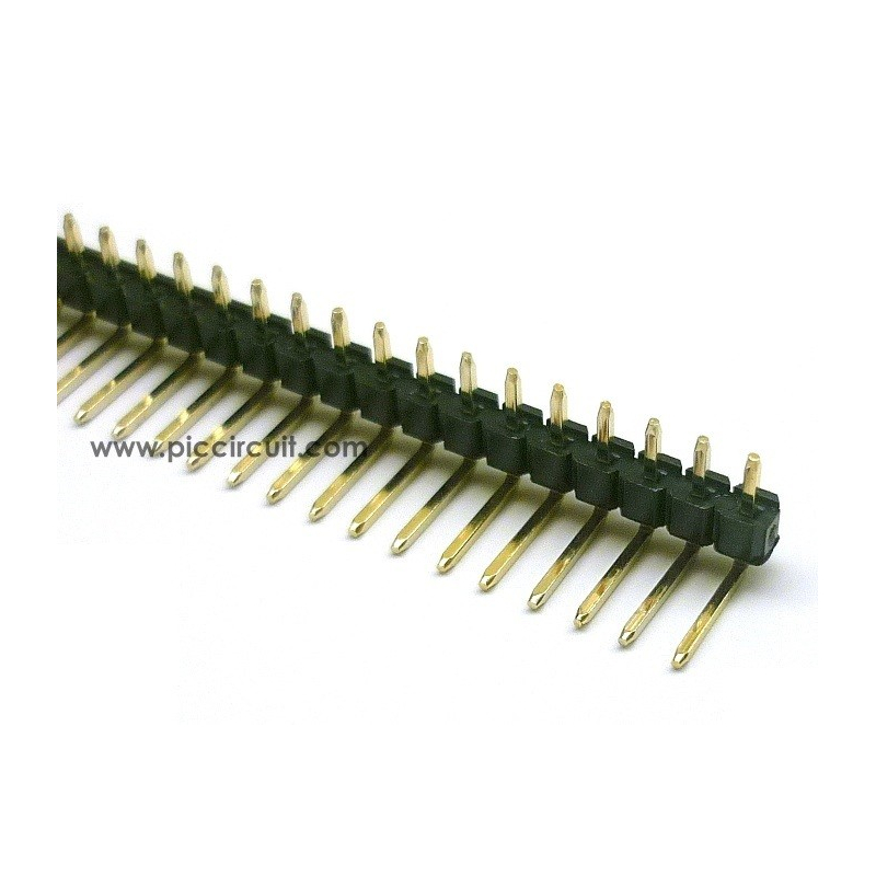 Pin Header (2.54mm, Right Angle, 1x40 Way, A:3mm)