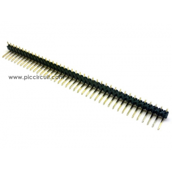 Pin Header (2.54mm, Right Angle, 1x40 Way, A:3mm)