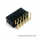 Pin Socket (2.54mm, Right Angle, 2x6 Way)