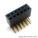 Pin Socket (2.54mm, Right Angle, 2x6 Way)