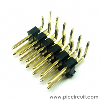 Pin Header (2.54mm, Right Angle, 2x6 Way, A:6mm)