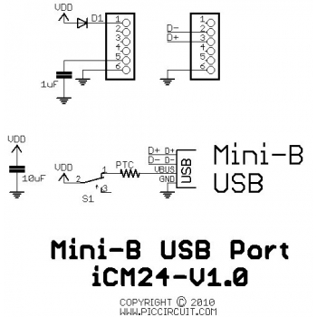 iCM24 - Mini-B USB Port Schematic