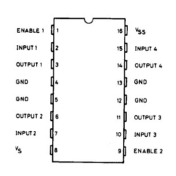 L293D (Quadruple Half-H Drivers, PDIP-16)