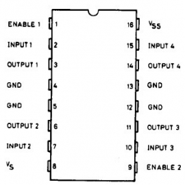 L293D (Quadruple Half-H Drivers, PDIP-16)