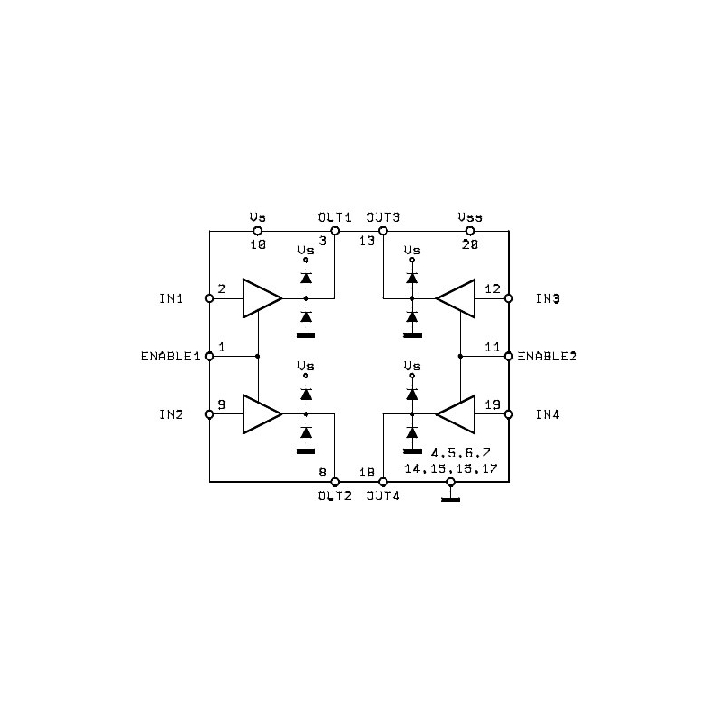 L293d Motor Driver Ic Pinout Equivalent Ics Features And Datasheet Images