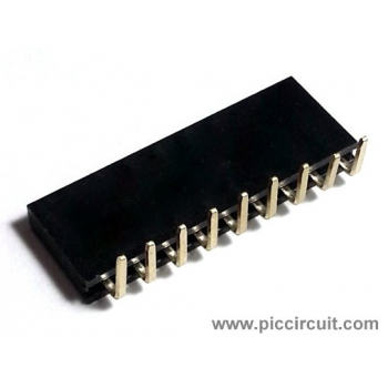 Pin Socket (2.54mm, Right Angle, 1x9 Way)