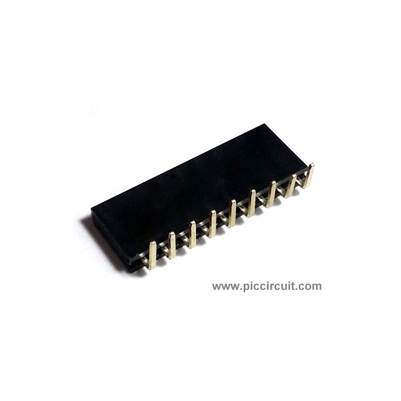 Pin Socket (2.54mm, Right Angle, 1x9 Way)