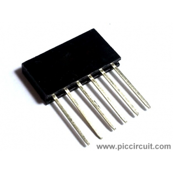 Pin Socket (2.54mm, Straight, 1x6 Way)