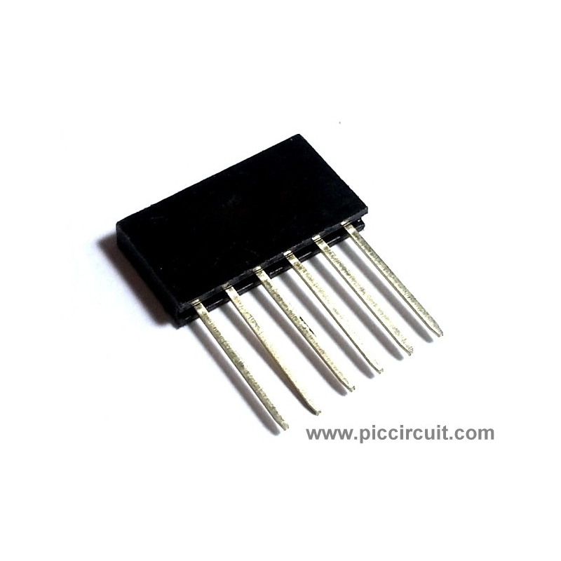 Pin Socket (2.54mm, Straight, 1x6 Way)