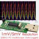 iCP12 - usbStick (USB DAQ, PC Oscilloscope, Data Logger, Frequency Generator, PIC18F2550 IO Board)